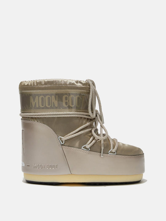 Buty damskie MOON BOOT Icon Low Glance platynowe
