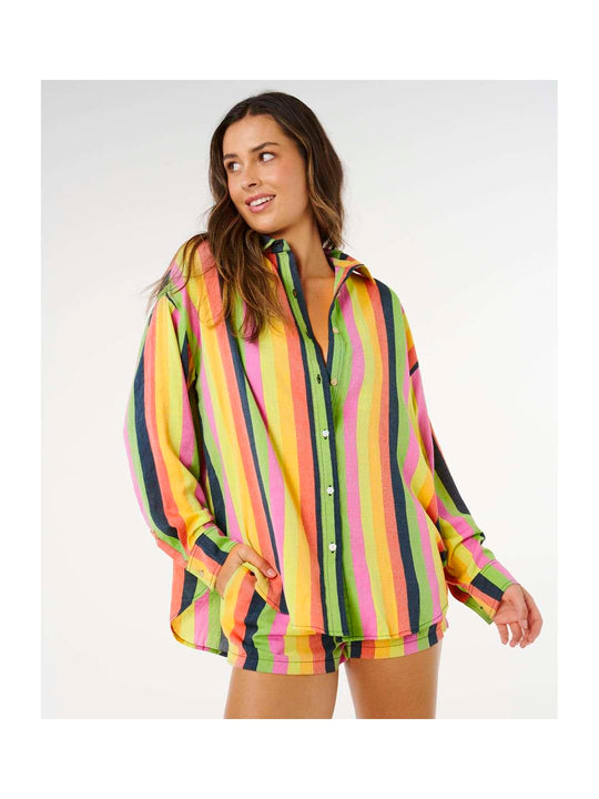 Koszula damska RIP CURL Neon Stripe Relaxed Shirt multikolor
