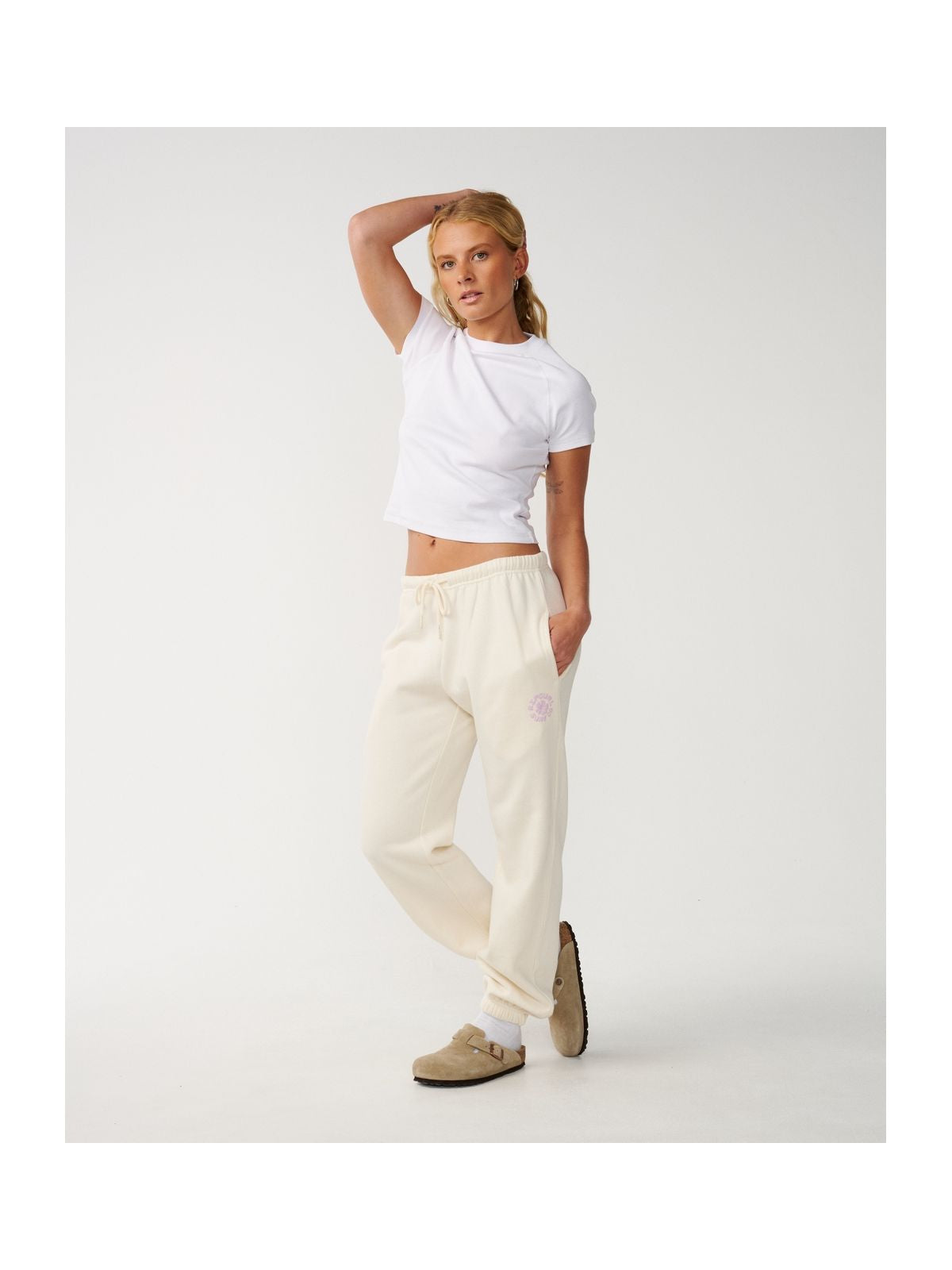 Spodnie damskie RIP CURL Party Wave Track Pant białe