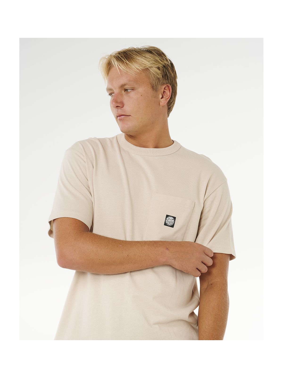 Koszulka męska RIP CURL Premium Surf Wettie Tee beżowa