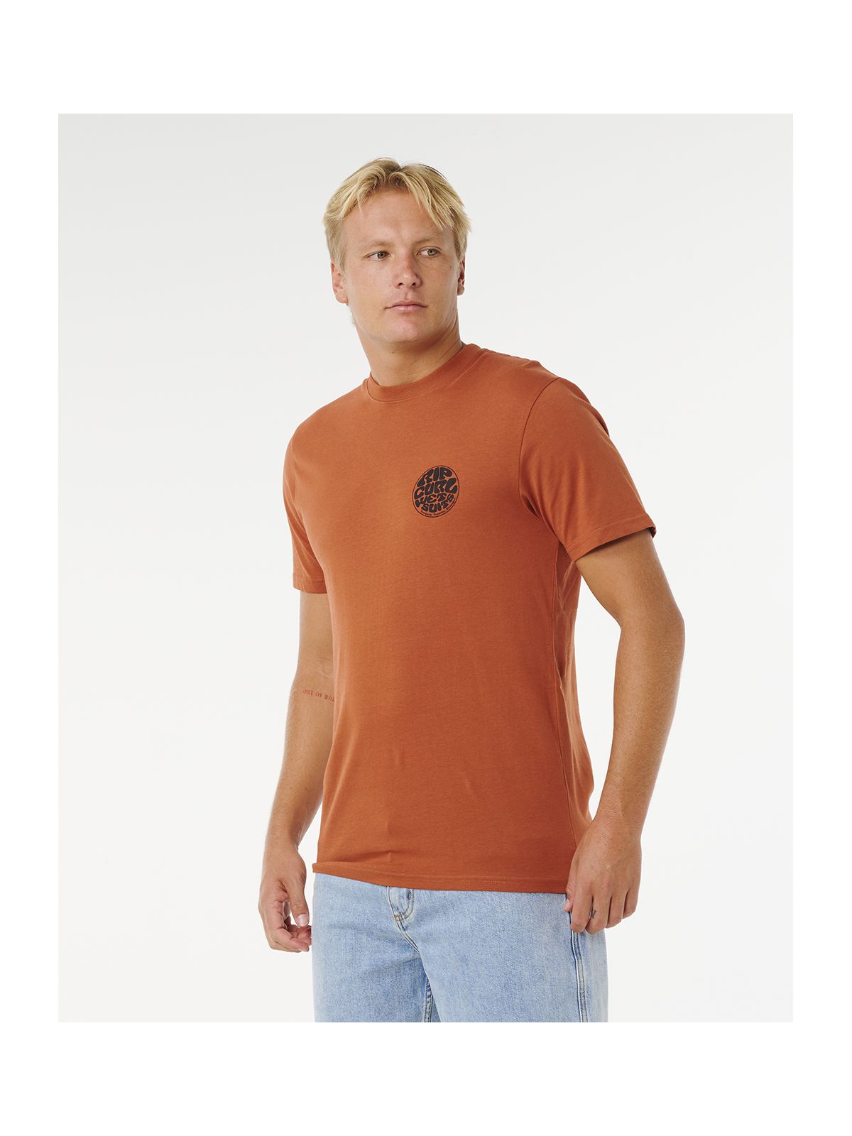 Koszulka męska RIP CURL Wettie Passage Icon Tee brązowa