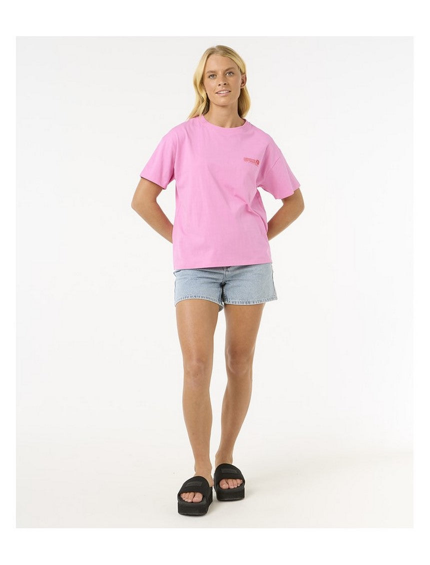 Koszulka RIP CURL Ocean Tech Relaxed Tee różowy