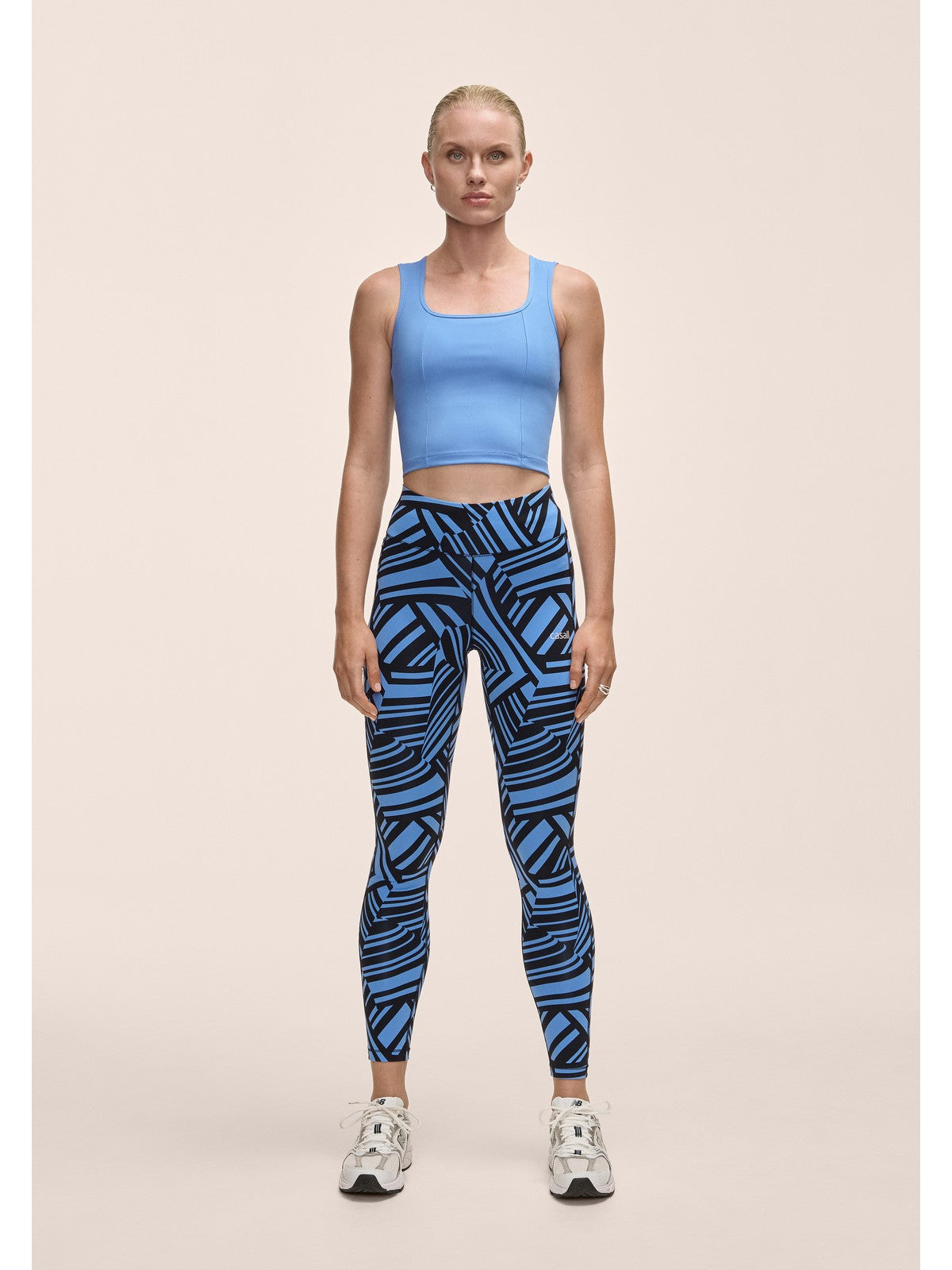 Legginsy damskie Casall Essential Printed Tights niebieski - Adventure Sports