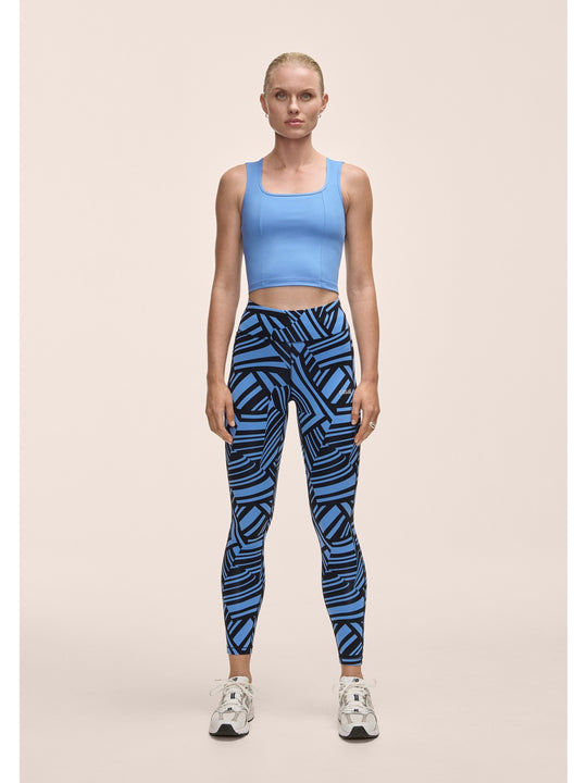 Legginsy damskie Casall Essential Printed Tights niebieski - Adventure Sports
