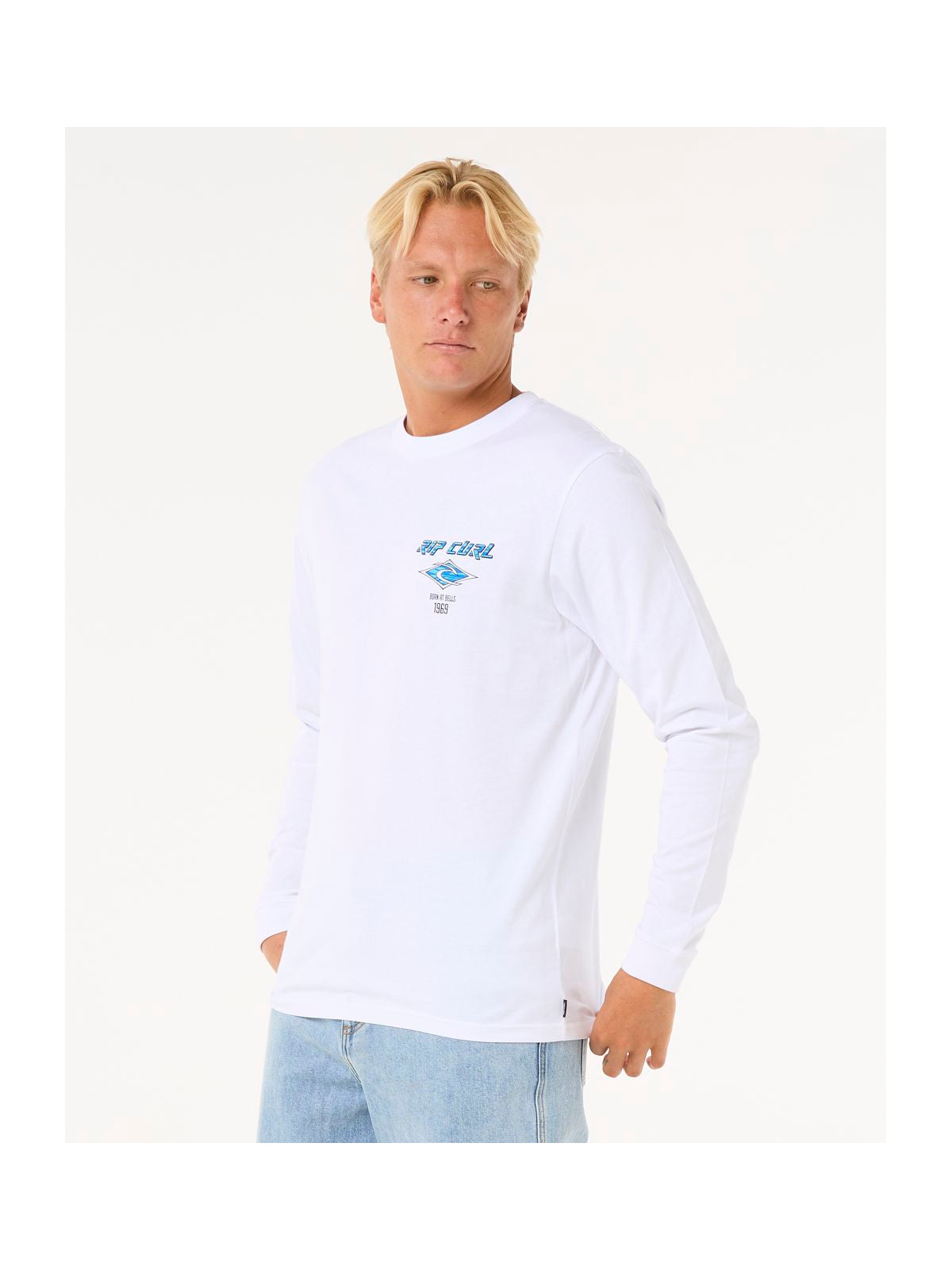 Koszulka RIP CURL Fade Out Icon L/S Tee biały