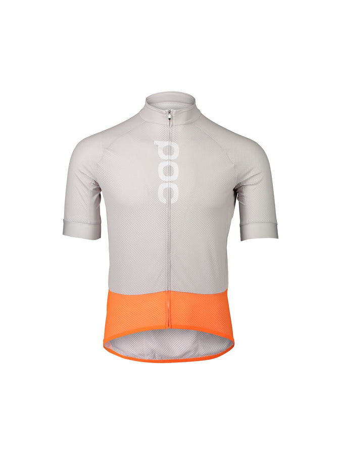 Koszulka rowerowa POC M's ESSENTIAL ROAD LOGO - szary | pomarańczowy