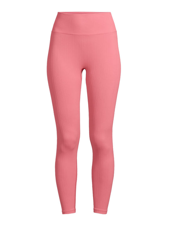 Legginsy damskie z wysoką talią Casall Multi Rib Seamless High Waist Tights różowe - Adventure Sports
