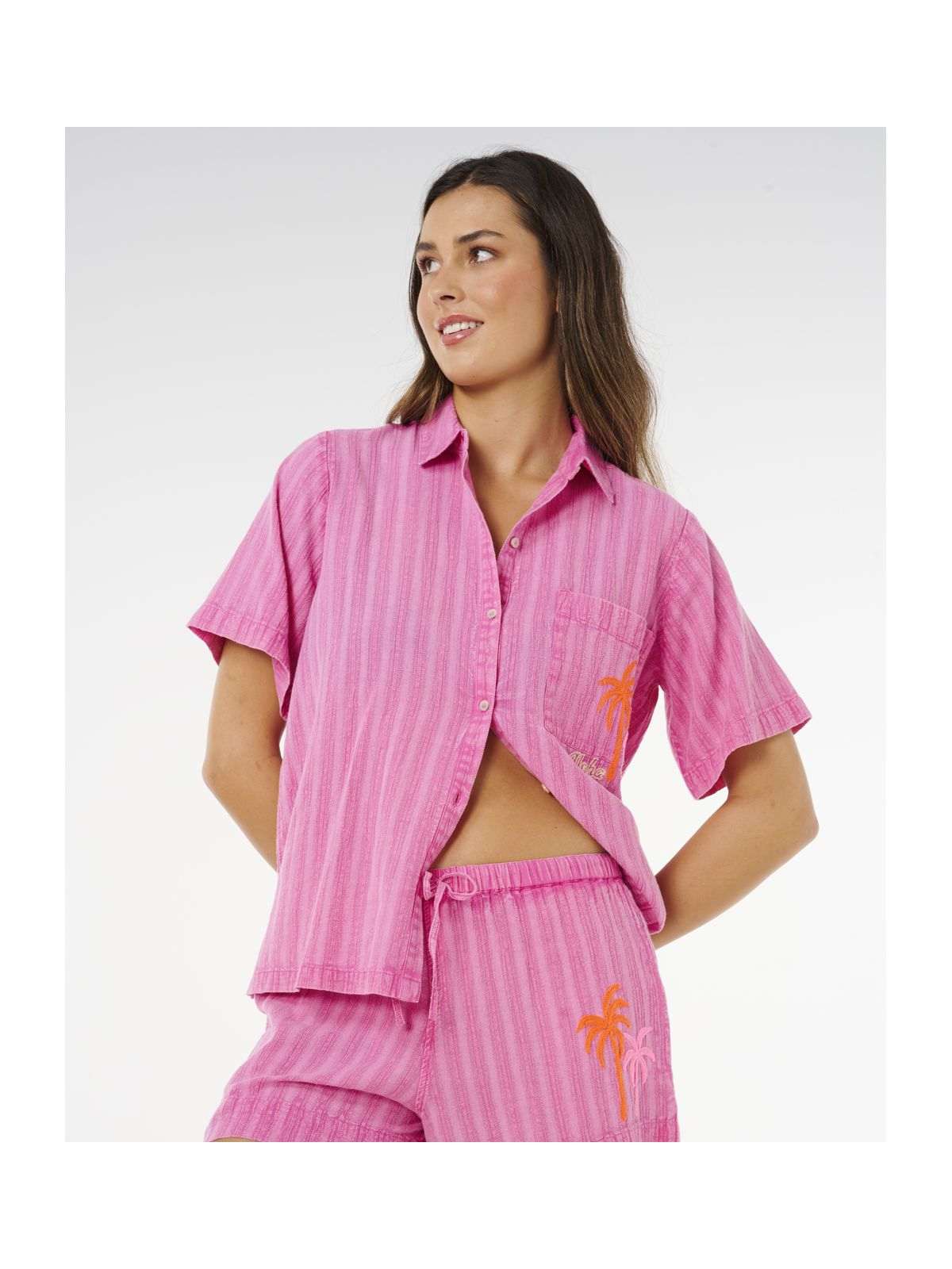 Szorty damskie RIP CURL Hotel Malibu Embroid Short różowe