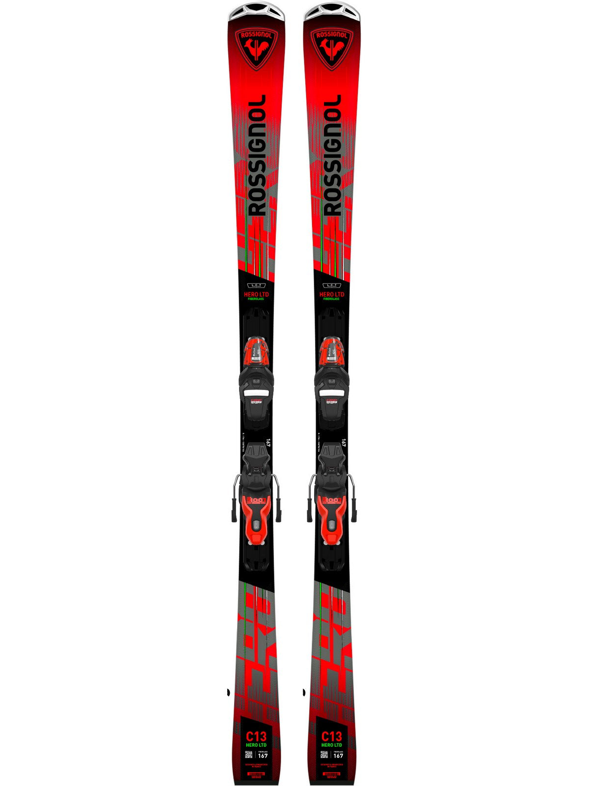 Narty ROSSIGNOL HERO LTD + wiązania LOOK Xpress 11 GW B83 BLACK/HOT RED