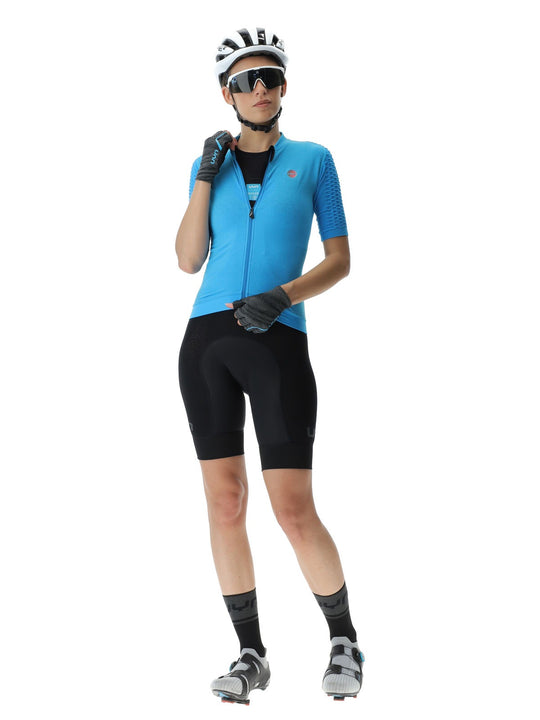 Koszulka rowerowa damska UYN Airwing Biking Shirt – turquoise/Black
