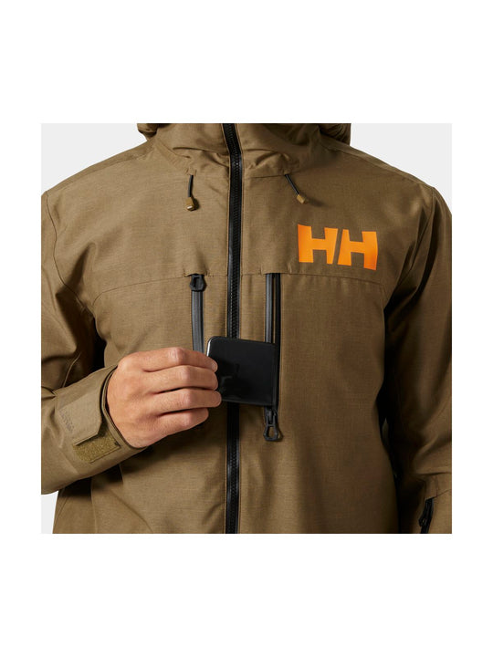 Kurtka narciarska męska HELLY HANSEN GARIBALDI 2.0 JACKET brązowa
