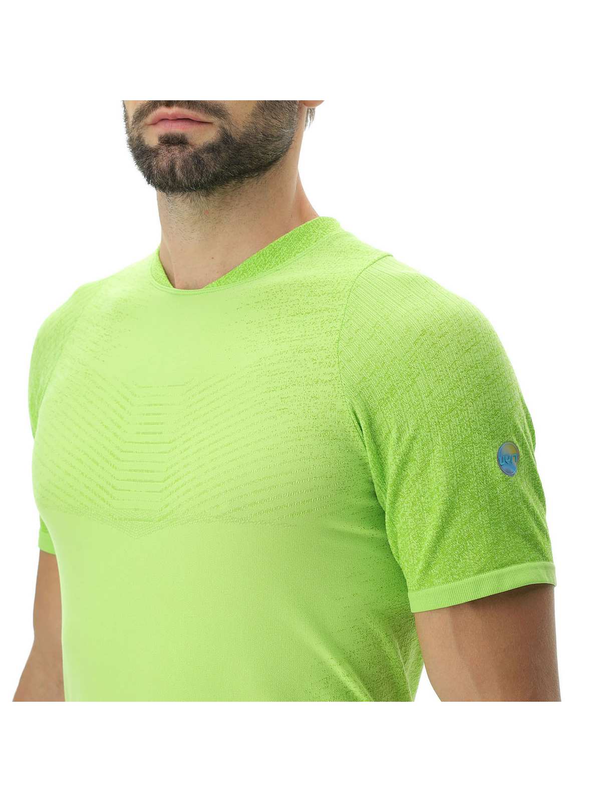Koszulka biegowa męska UYN Exceleration Running Shirt – Lime/Sulphur Spring