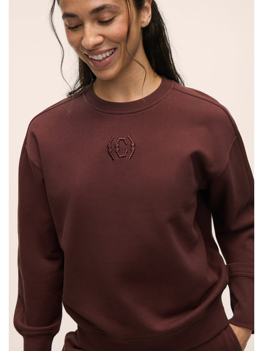 Bluza damska CASALL Terry Relaxed Crew brązowa
