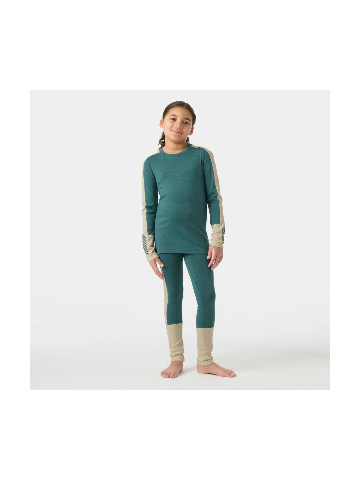 Bielizna termiczna dziecięca HELLY HANSEN JR LIFA MERINO MIDWEIGHT SET zielona