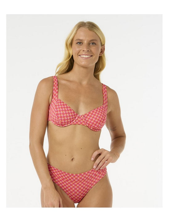 Stanik kąpielowy RIP CURL Shell Cove D-Dd Balconette czerwony
