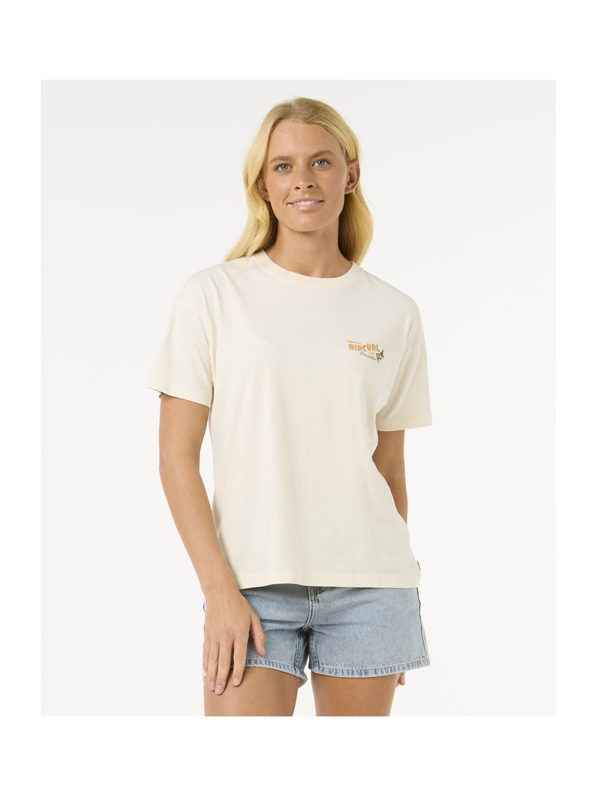 Koszulka RIP CURL Cala Vadella Relaxed Tee biały