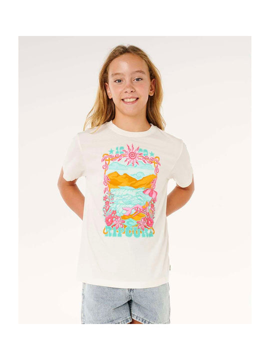 Koszulka dziewczęca RIP CURL Sunshine Squad Band Tee - Girl biała
