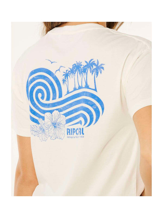 Koszulka damska RIP CURL Ocean Break Relaxed Tee beżowa
