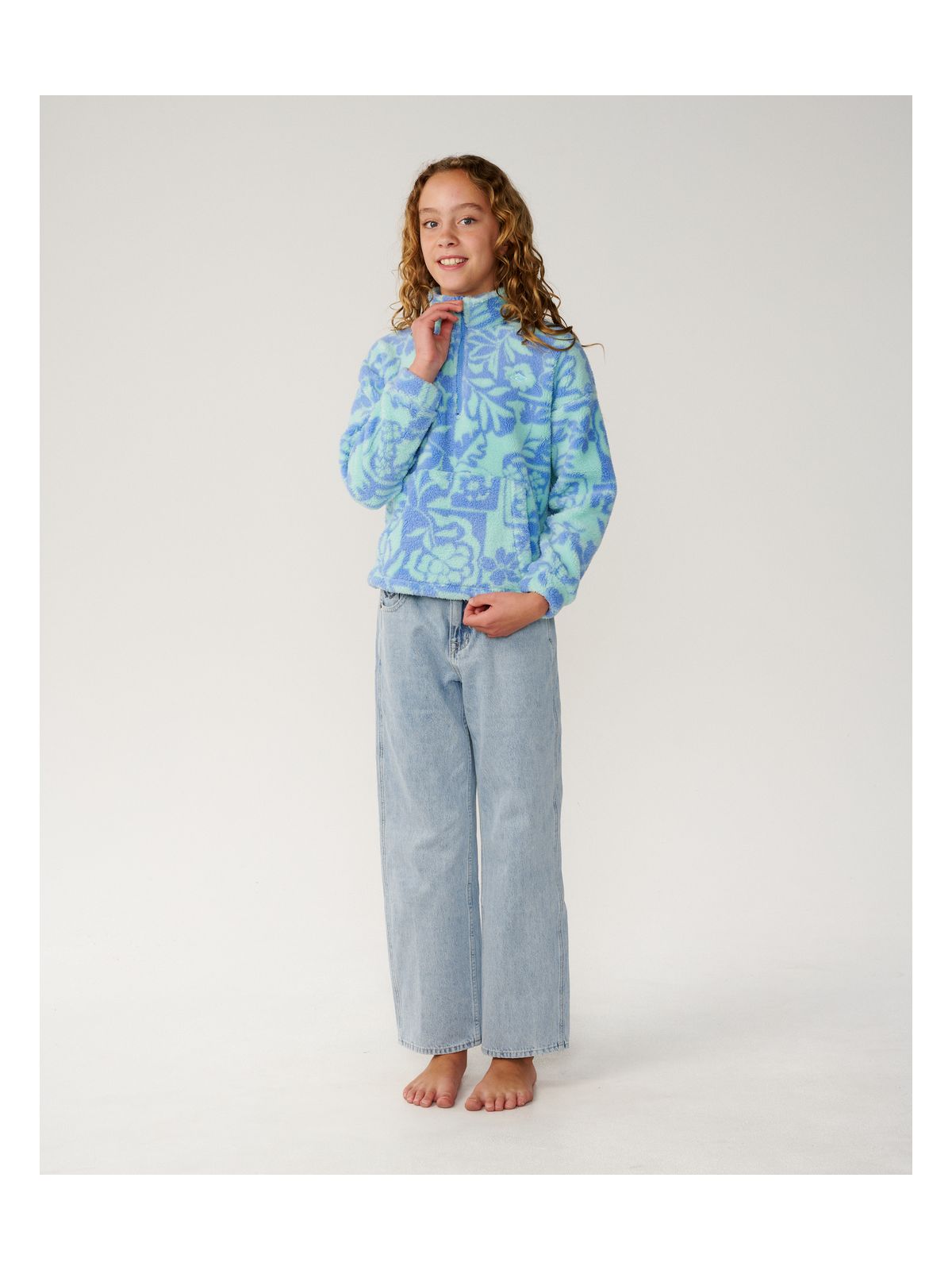 Bluza juniorska RIP CURL Pacific Dreams 1/4 Zip - Girl niebieska