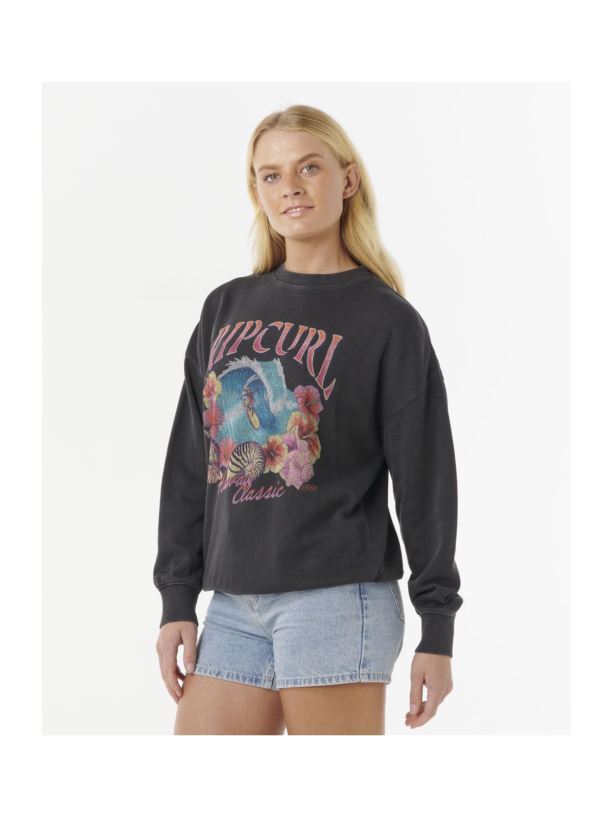 Bluza RIP CURL HAWAII CLASSIC HERITAGE CREW czarna