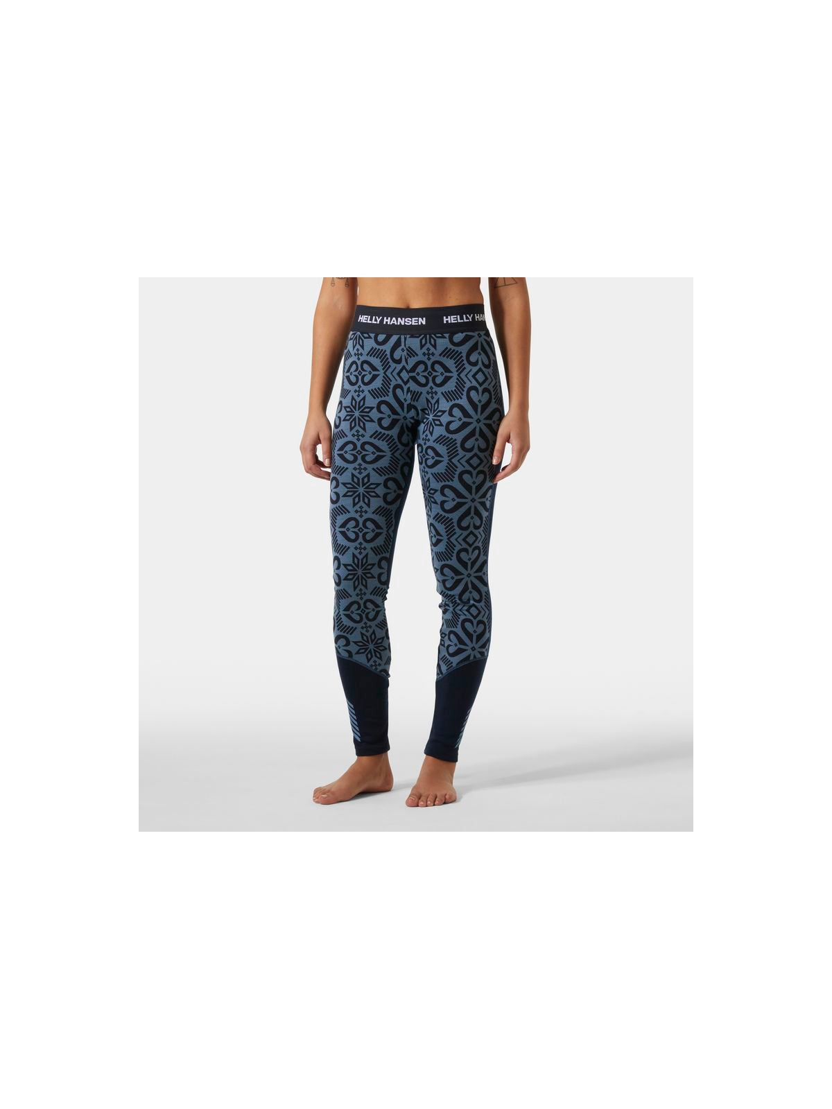Spodnie damskie HELLY HANSEN W Lifa Merino Midweight Graphic Pant kolor granatowy