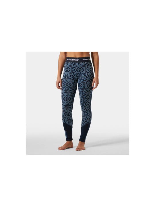 Spodnie damskie HELLY HANSEN W Lifa Merino Midweight Graphic Pant kolor granatowy
