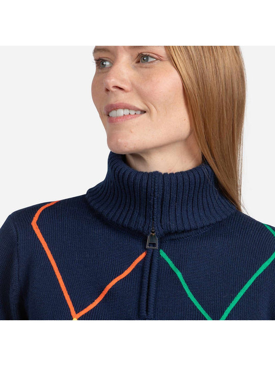 Sweter damski ROSSIGNOL W Jcc 1/2 Zip niebieski
