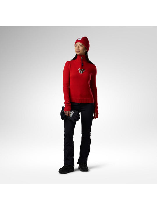 Sweter damski ROSSIGNOL W Jcc Teddy Quarter Zip Sweate czerwony

