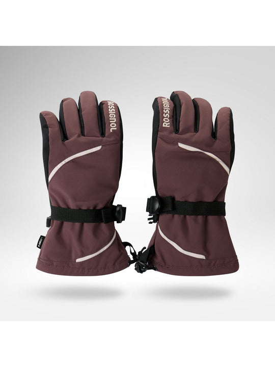 Rękawice narciarskie damskie ROSSIGNOL W Temptation Ski Gloves R-Shel bordowe

