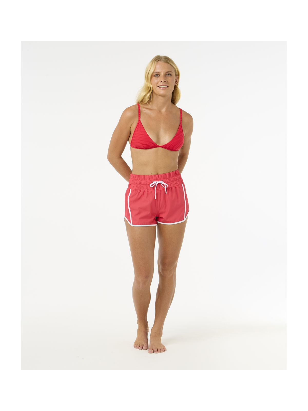 Szorty kąpielowe damskie RIP CURL High Waist Retro Volley 3" czerwone