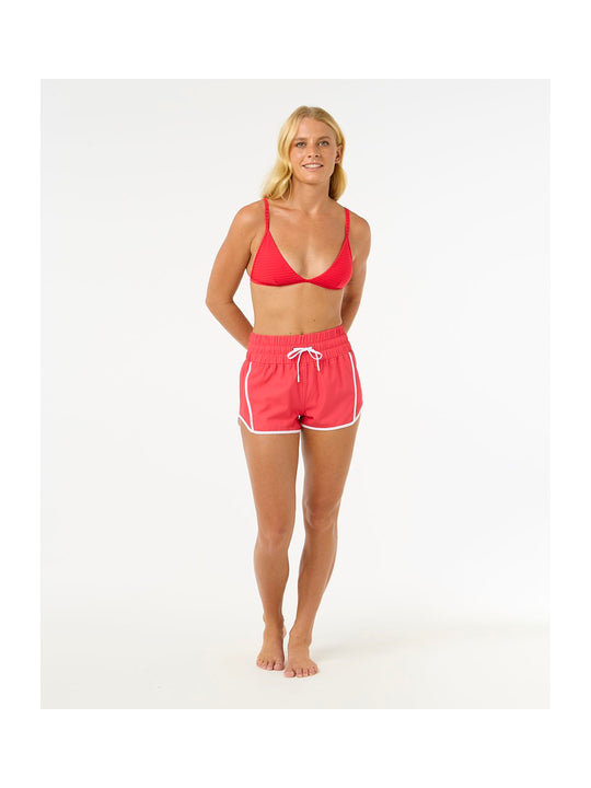 Szorty kąpielowe damskie RIP CURL High Waist Retro Volley 3" czerwone
