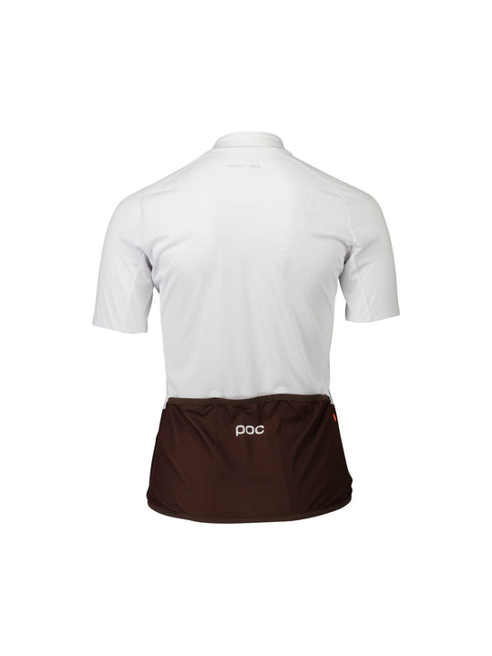 Koszulka rowerowa POC W&#39;s Essential Road Logo Jersey biało brązowy
