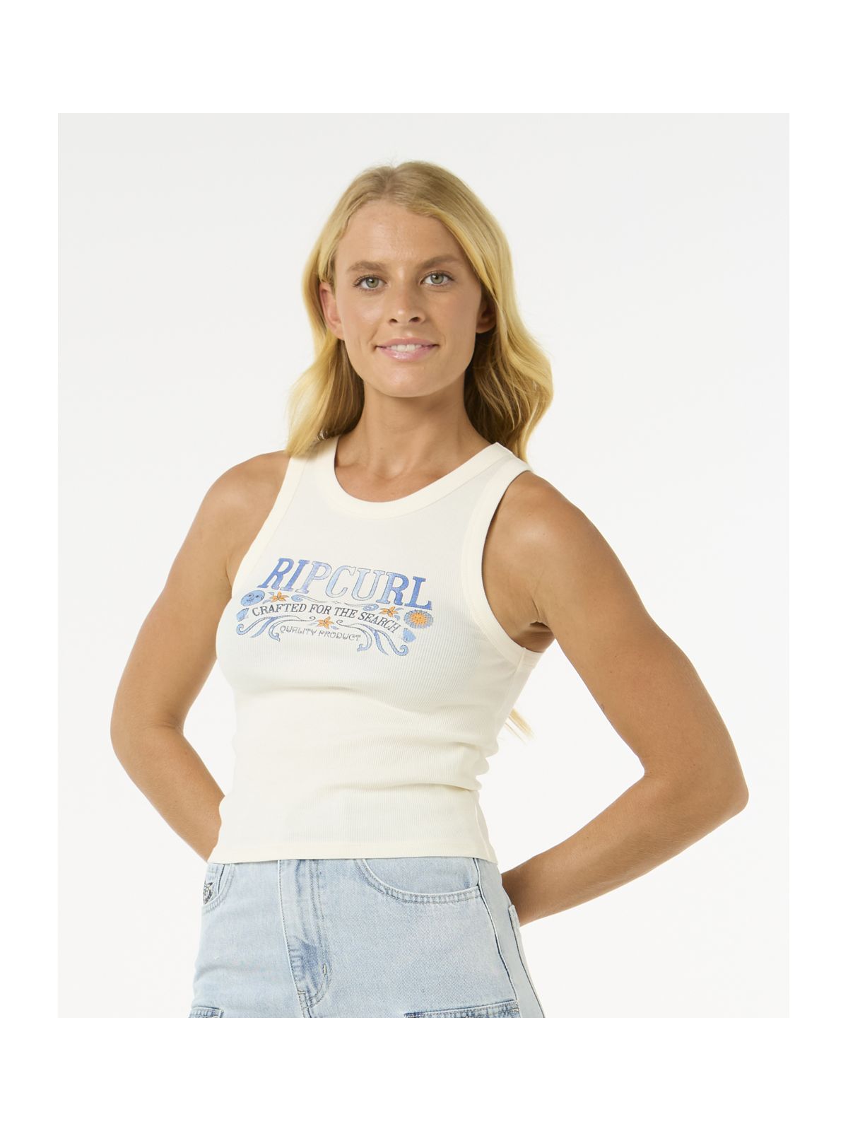 Koszulka RIP CURL Luna Ribbed Tank biały