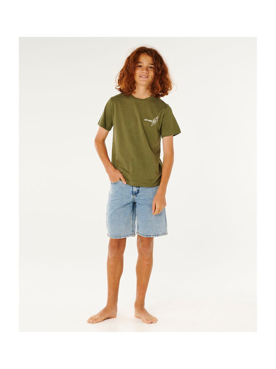 Koszulka chłopięca RIP CURL Eternal Shred Art Tee-Boy zielona
