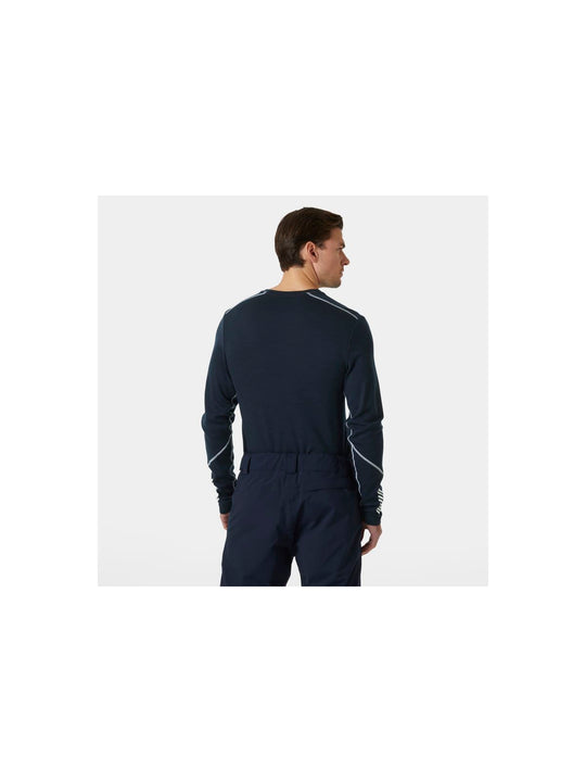 Koszulka męska HELLY HANSEN Lifa Merino Midweight Crew  kolor granatowy
