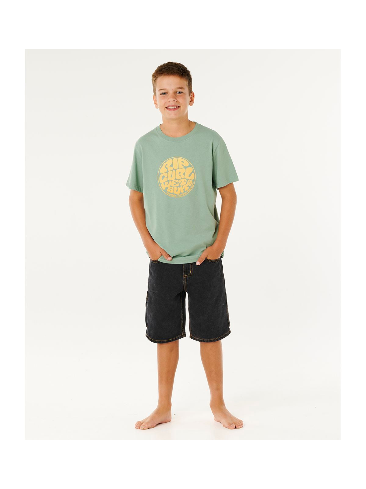 Koszulka chłopięca RIP CURL Wettie Passage Icon Tee-Boy zielona