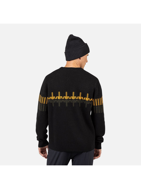Sweter męski ROSSIGNOL PATTERNED CN SWEATER czarny
