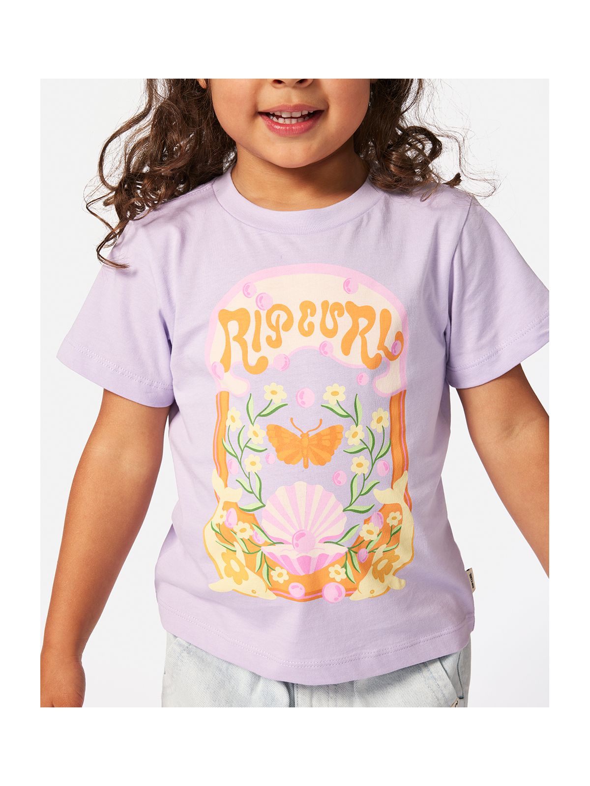 Koszulka RIP CURL Rainbow Tropics Art Tee-Girl fioletowy