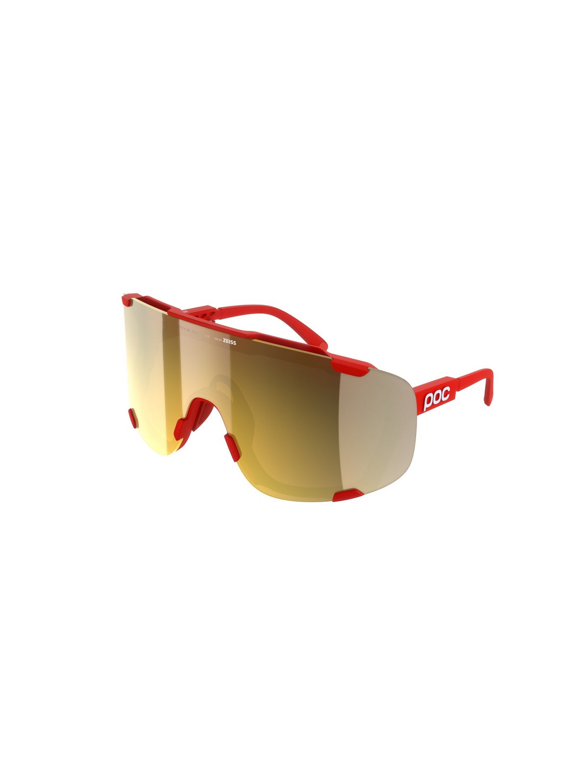 Okulary rowerowe POC Devour Wide Fit czerwone - Clarity Road/Partly Sunny Gold cat.2