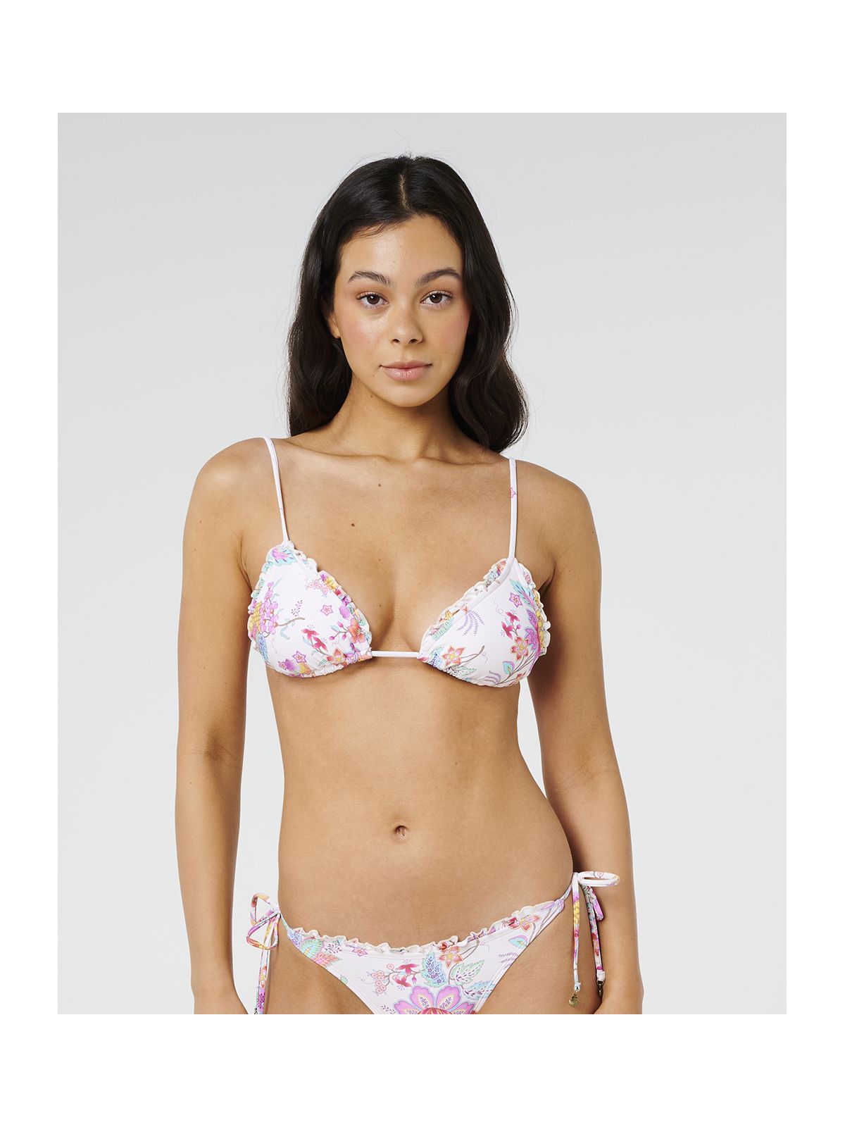 Góra bikini damski RIP CURL Half Moon Bay Sliding Tri beżowe