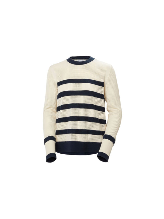 Sweter Damski Z granatowymi Pasami HELLY HANSEN W Salt Knit Sweater Kremowy
