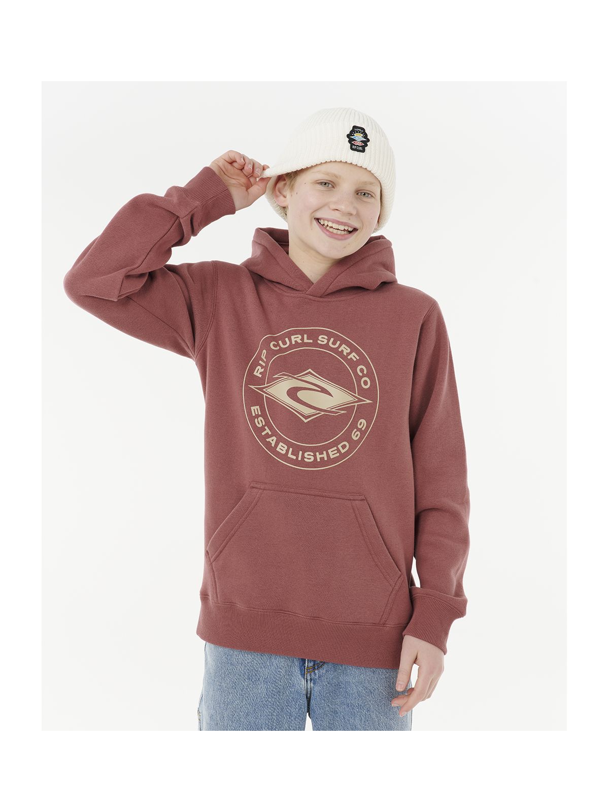 Bluza RIP CURL STAPLER HOOD -BOY czerwona