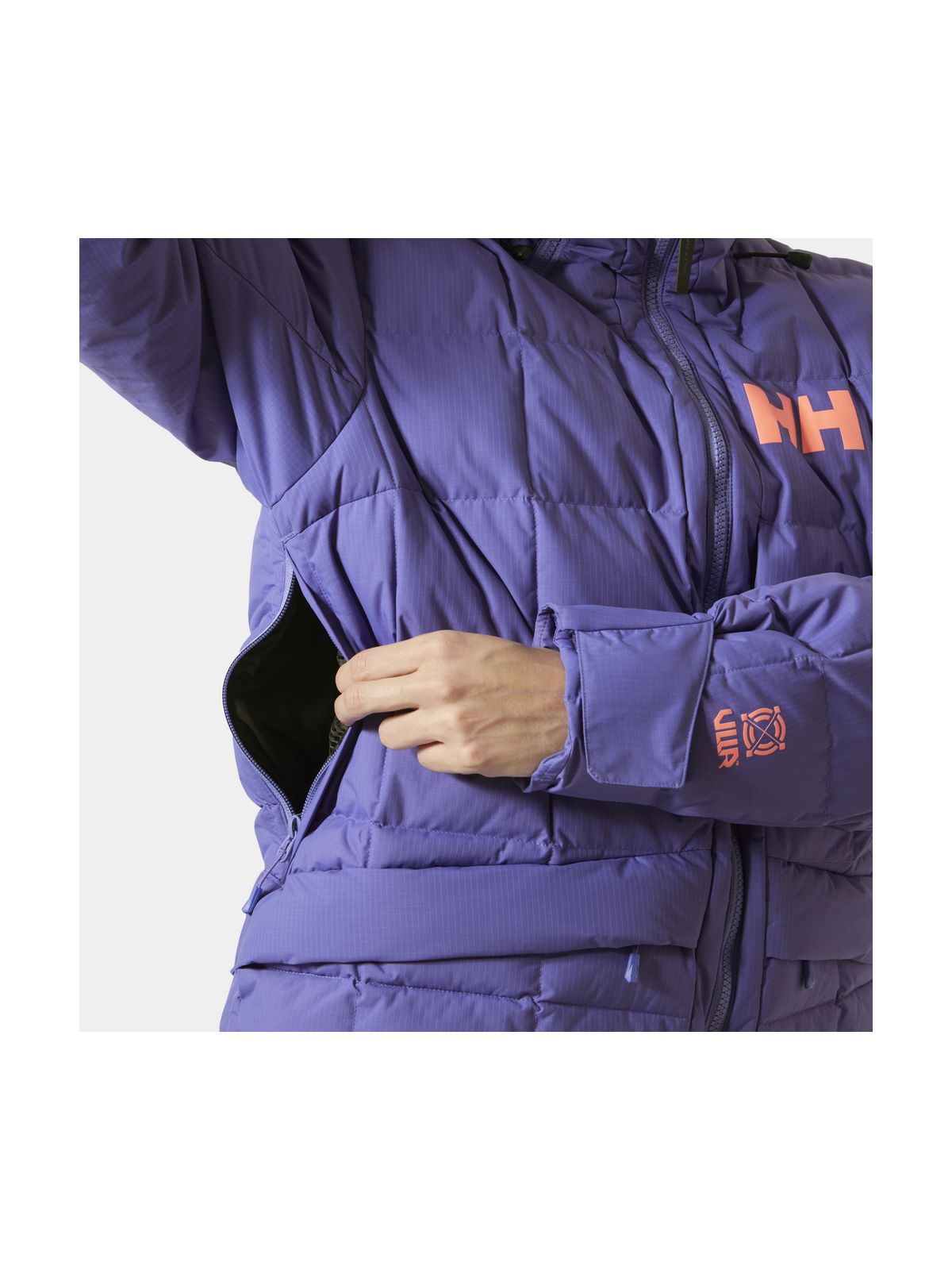 Kurtka narciarska damska HELLY HANSEN W EMIKO RIDABLE PUFFY JACKET fioletowa