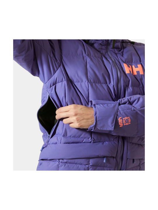Kurtka narciarska damska HELLY HANSEN W EMIKO RIDABLE PUFFY JACKET fioletowa
