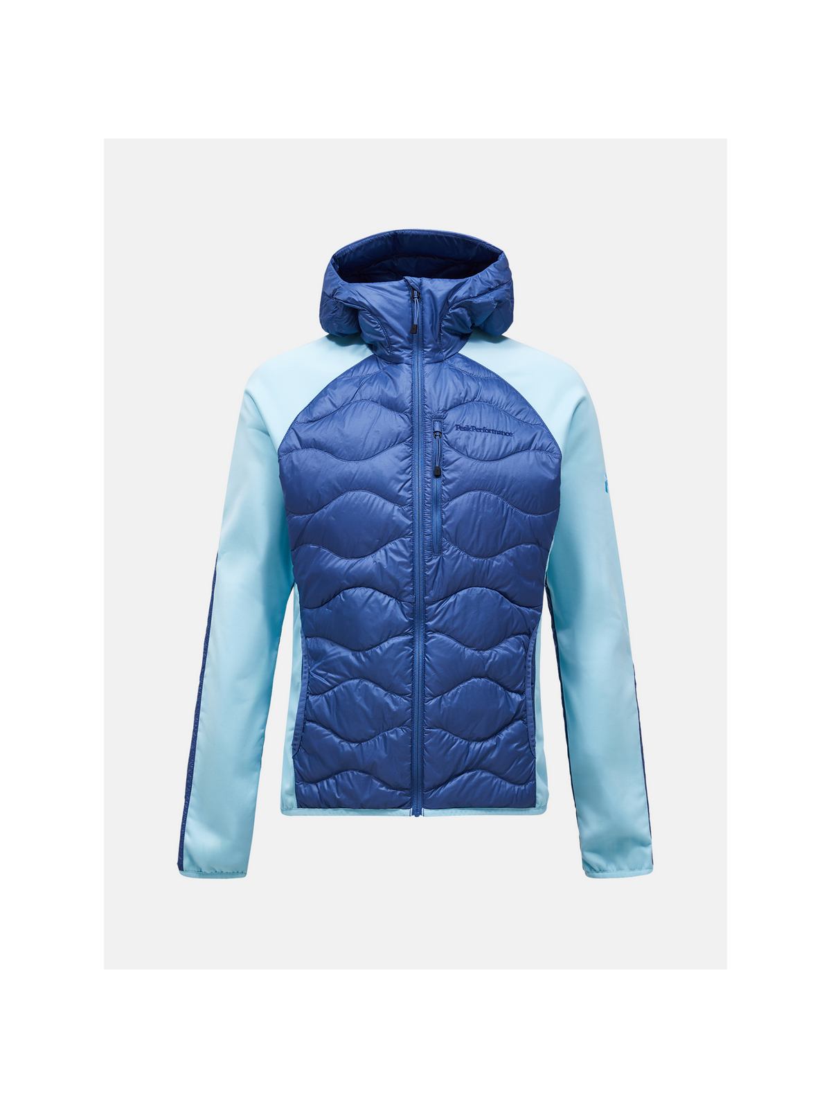 Kurtka puchowa męska PEAK PERFORMANCE Helium Down Hybrid Hood niebieska