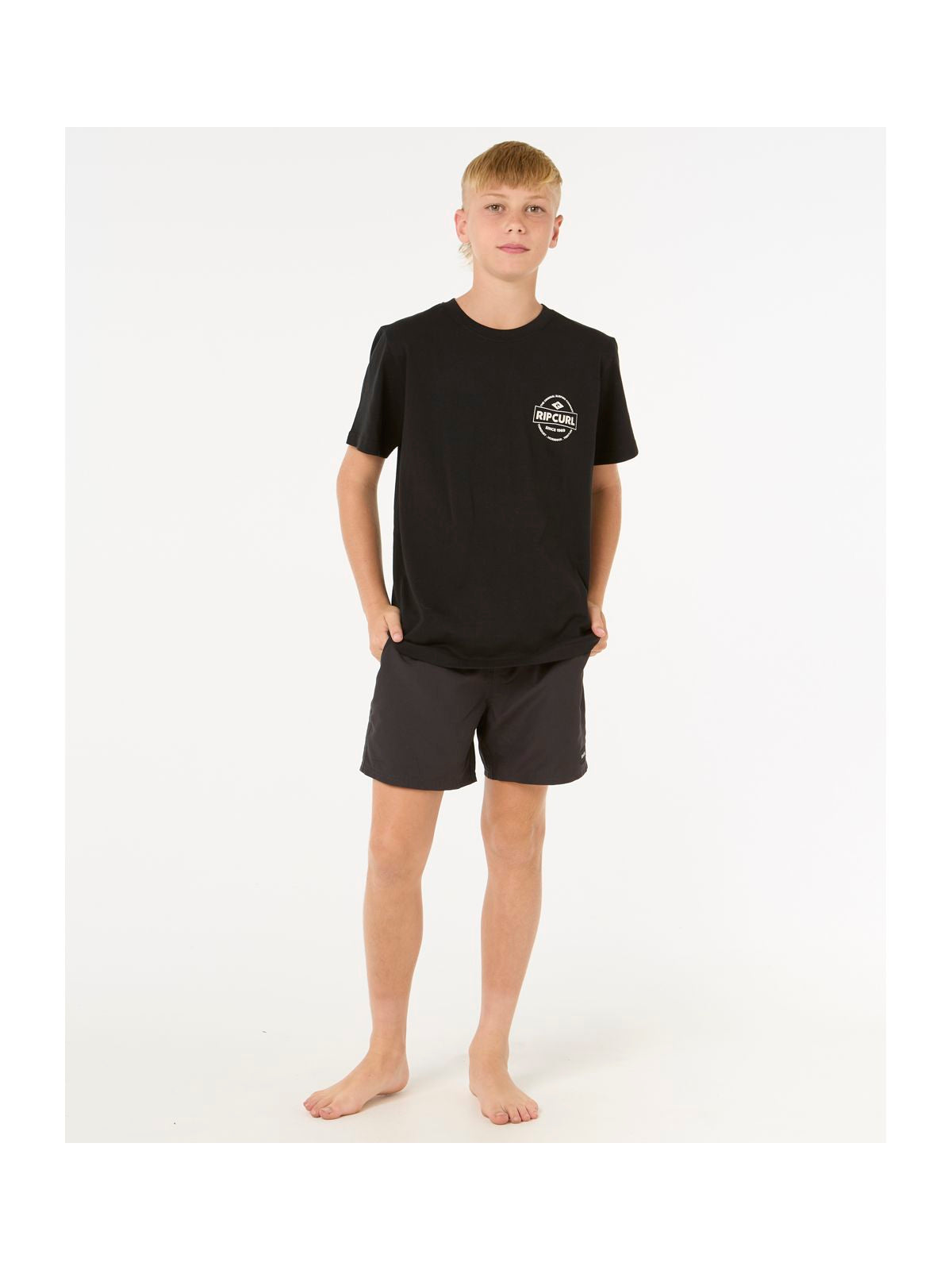 Koszulka dziecięca RIP CURL STAPLE TEE - BOY czarna