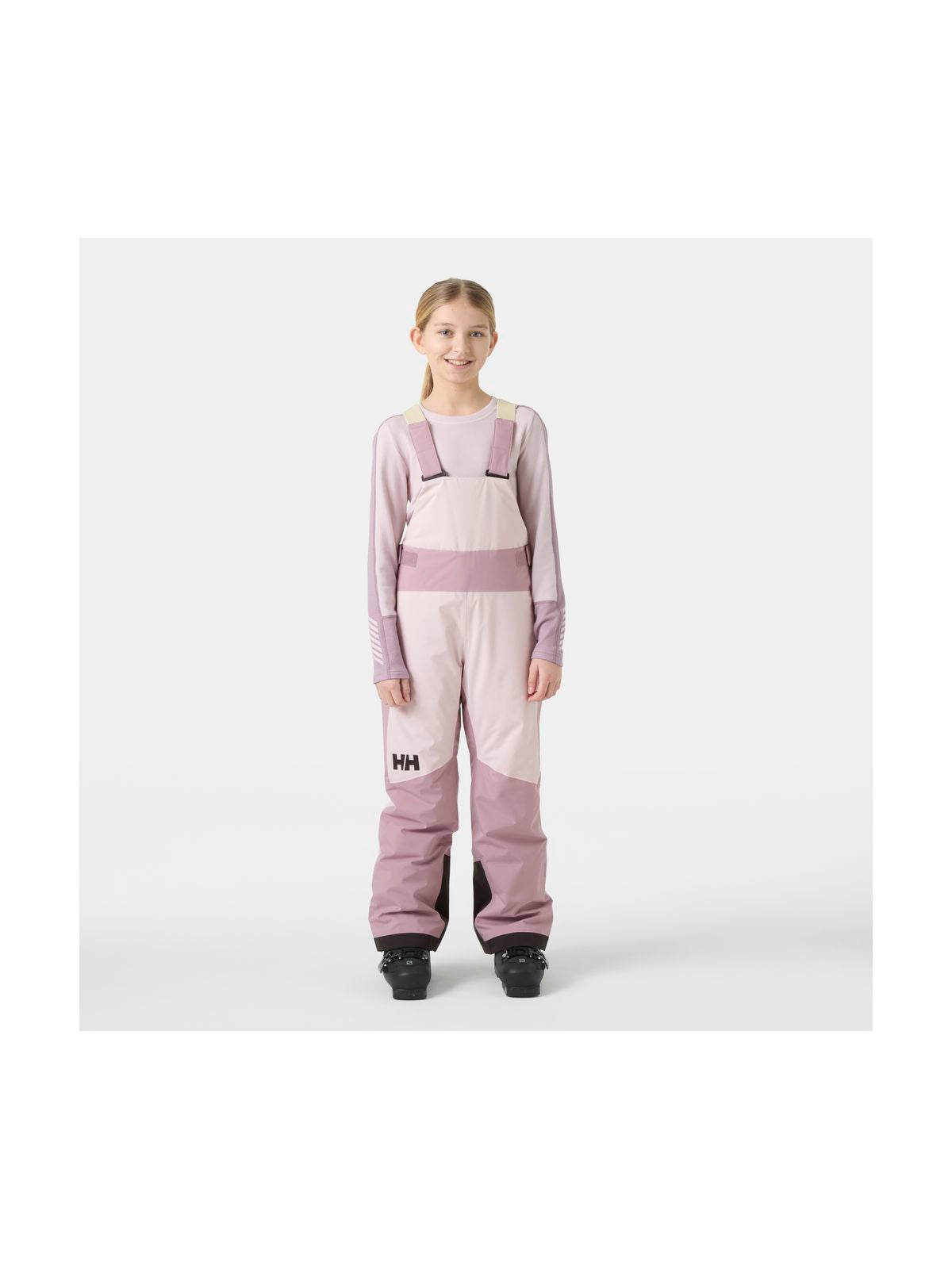 Spodnie narciarskie dziewczęce HELLY HANSEN JR GIRL STELLAR BIB PANT fioletowe