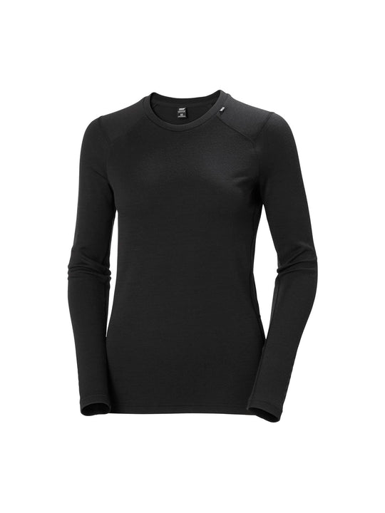 Koszulka damska HELLY HANSEN W Lifa Merino Midweight Crew kolor czarny
