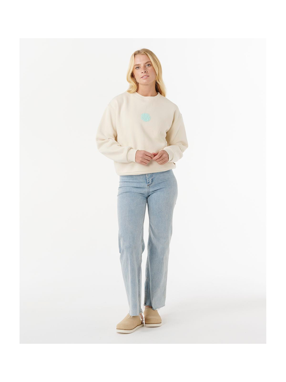 Bluza RIP CURL ICONS OF SURF RELAXED CREW beżowa