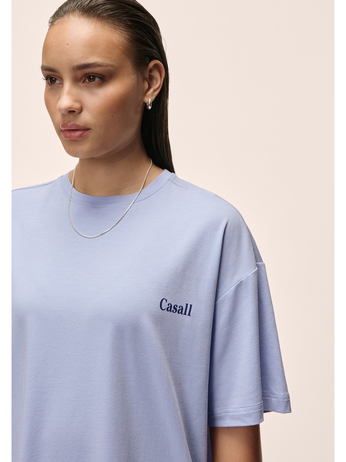 Koszulka damska Casall Oversized Cotton Blend Tee lawendowa - Adventure Sports